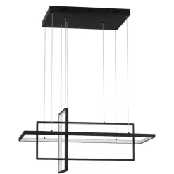 Lampadari Cucina-Selezionato da Mazzolaluce Lampadario design geometrico nero led 2700k-3500k-5000k per cucina moderna