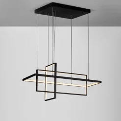Lampadari Cucina-Selezionato da Mazzolaluce Lampadario design geometrico nero led 2700k-3500k-5000k per cucina moderna