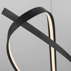 Lampadari Moderni-Selezionato da Mazzolaluce Lampadario design intreccio nero per tavolo soggiorno moderno
