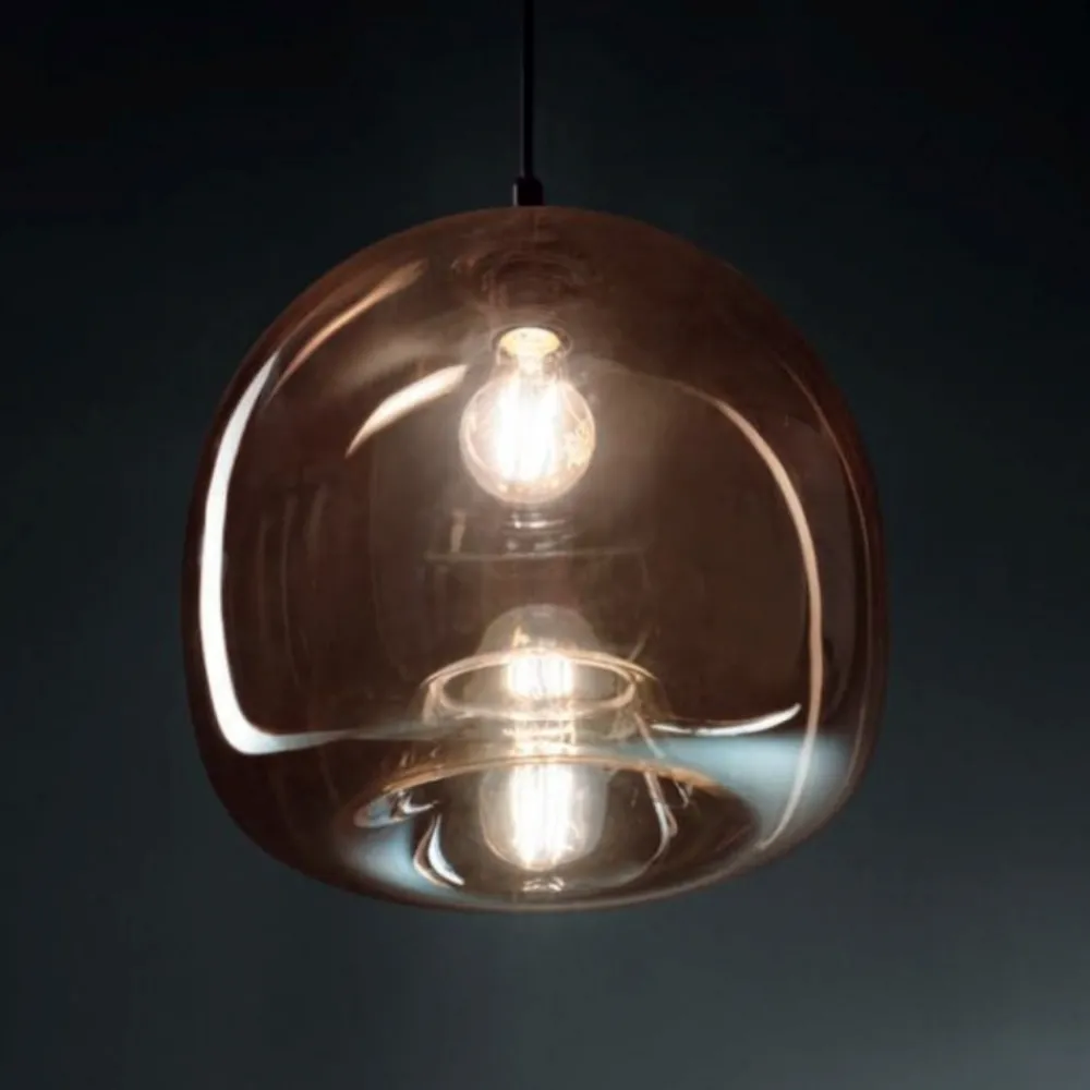Lampadari Moderni-Fabas Luce Lampadario design in vetro soffiato fume moderno maia