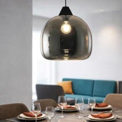 Lampadari Moderni-Fabas Luce Lampadario design in vetro soffiato fume moderno maia