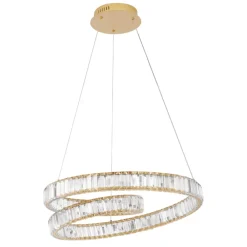 Lampadari Moderni-Selezionato da Mazzolaluce Lampadario design led di cristallo oro stile contemporaneo