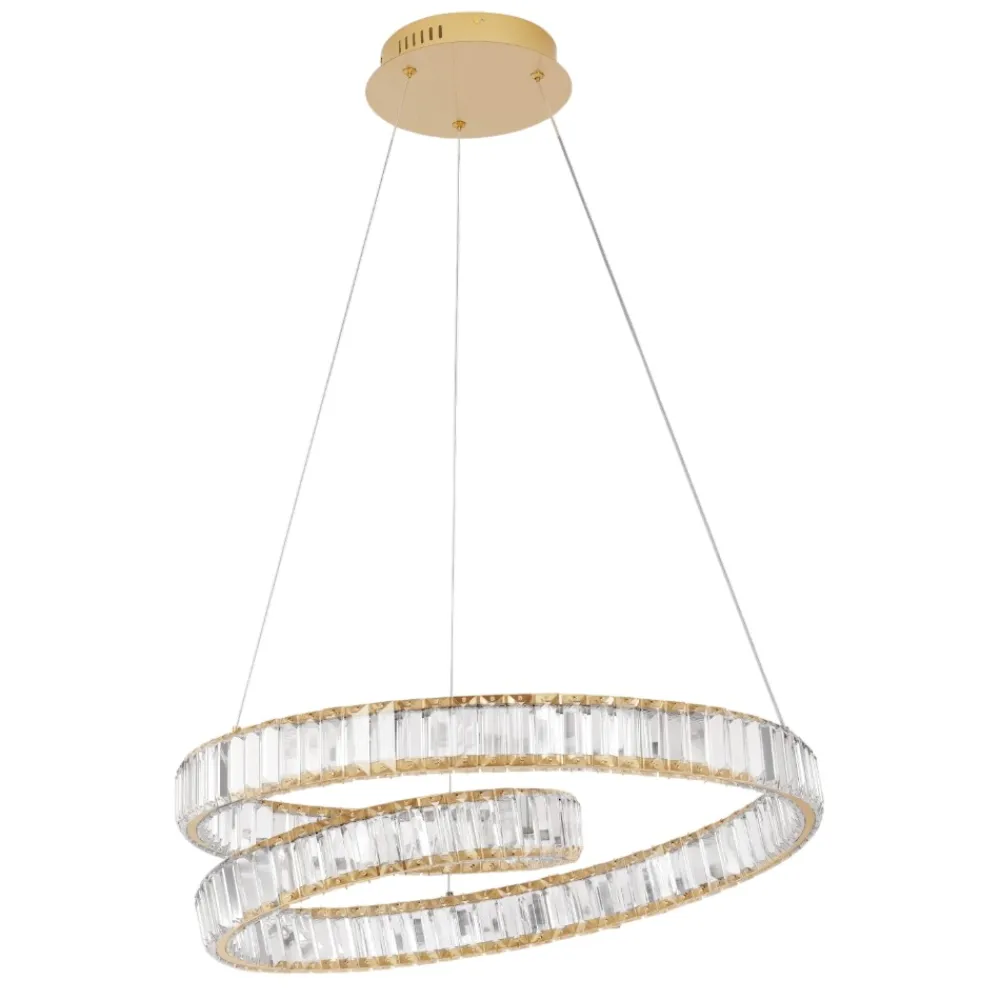 Lampadari Moderni-Selezionato da Mazzolaluce Lampadario design led di cristallo oro stile contemporaneo