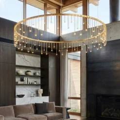 Lampadari Moderni-Selezionato da Mazzolaluce Lampadario design led oro ramato stelle cadenti
