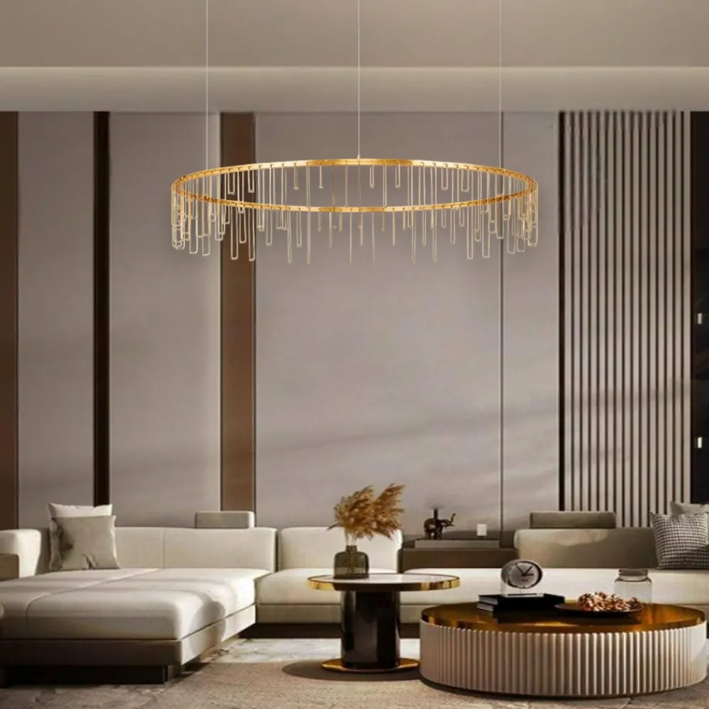Lampadari Moderni-Selezionato da Mazzolaluce Lampadario design led oro ramato stelle cadenti