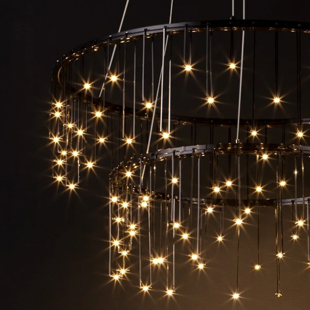 Lampadari Moderni-Selezionato da Mazzolaluce Lampadario design luci di stelle nero moderno led 3000k