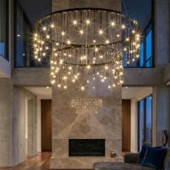 Lampadari Moderni-Selezionato da Mazzolaluce Lampadario design luci di stelle nero moderno led 3000k