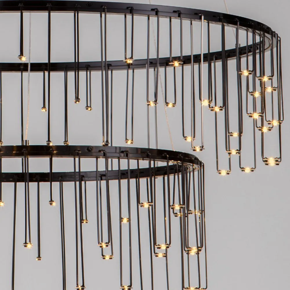 Lampadari Moderni-Selezionato da Mazzolaluce Lampadario design luci di stelle nero moderno led 3000k