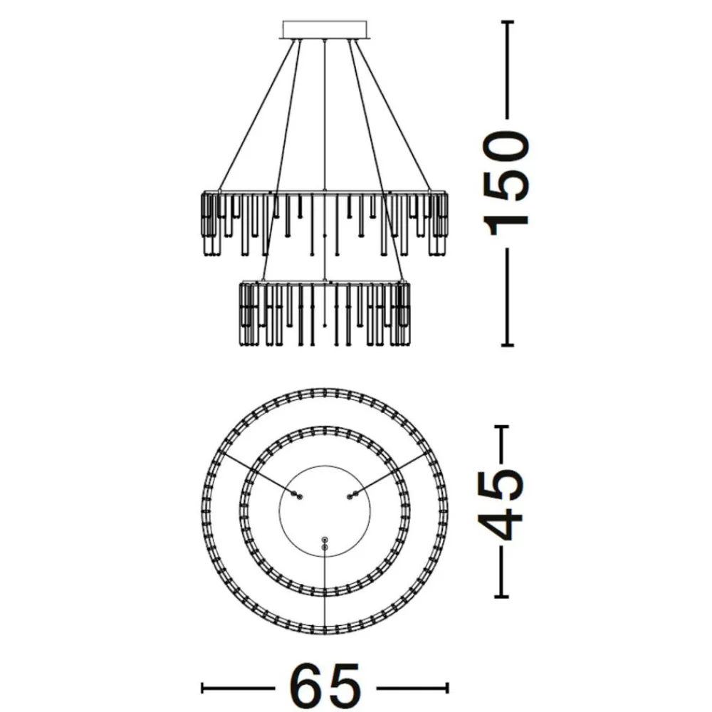 Lampadari Moderni-Selezionato da Mazzolaluce Lampadario design luci di stelle nero moderno led 3000k