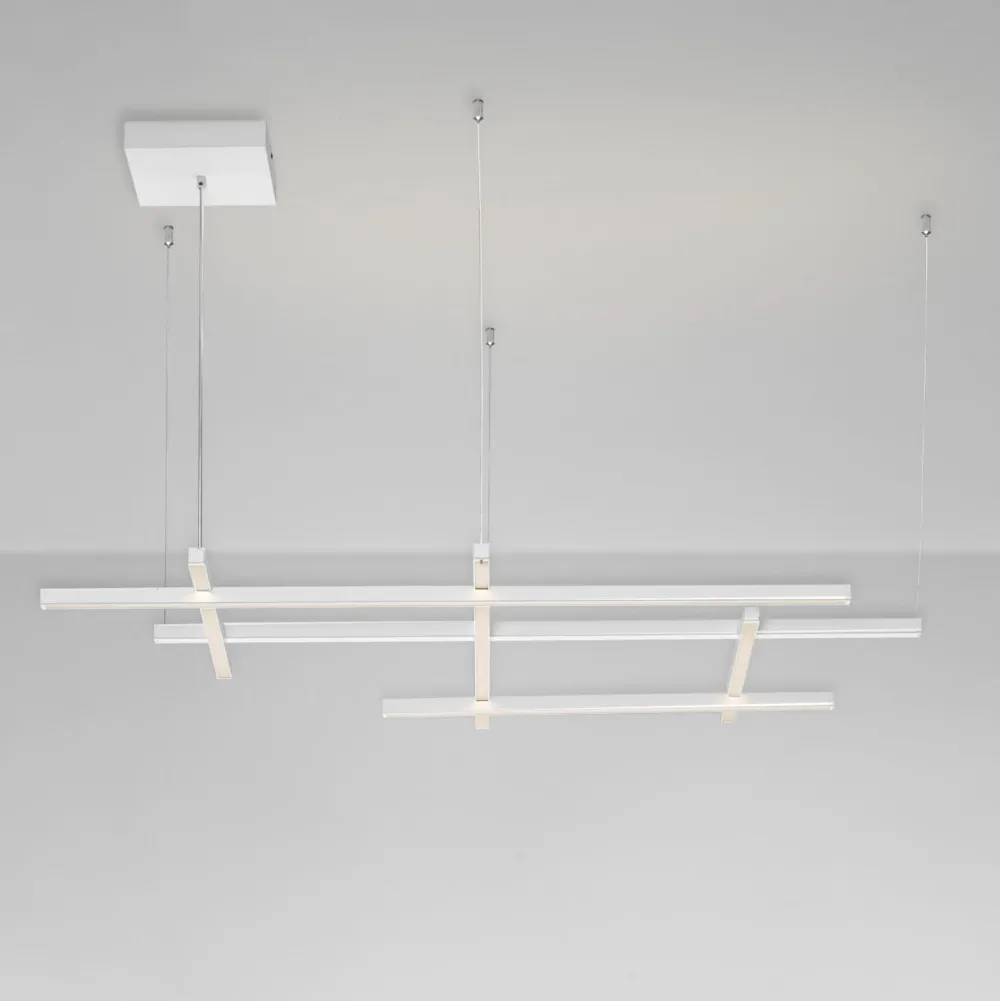 Lampadari Moderni-Selezionato da Mazzolaluce Lampadario design moderno bianco per soggiorno led 83w 3000k dimmerabile