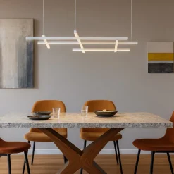 Lampadari Moderni-Selezionato da Mazzolaluce Lampadario design moderno bianco per soggiorno led 83w 3000k dimmerabile