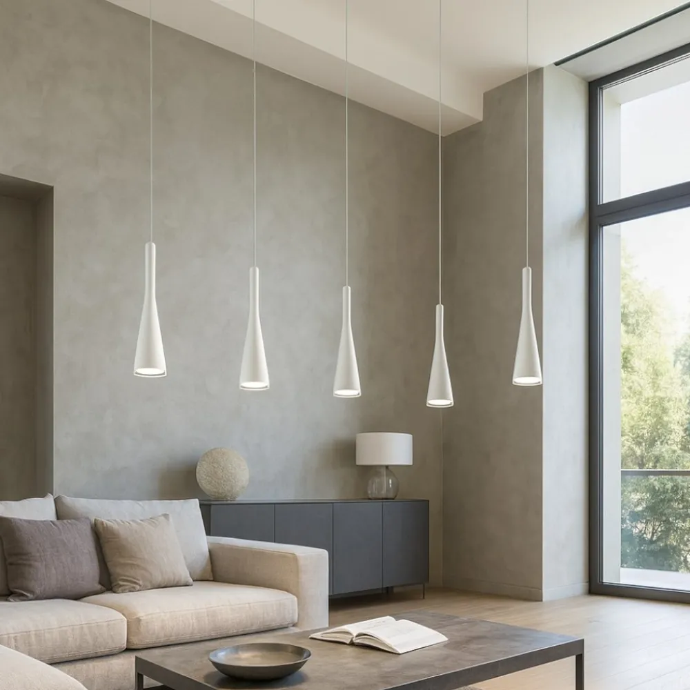 Lampadari Moderni-Vivida International Lampadario design moderno bianco vivida twist led 18w 3000k