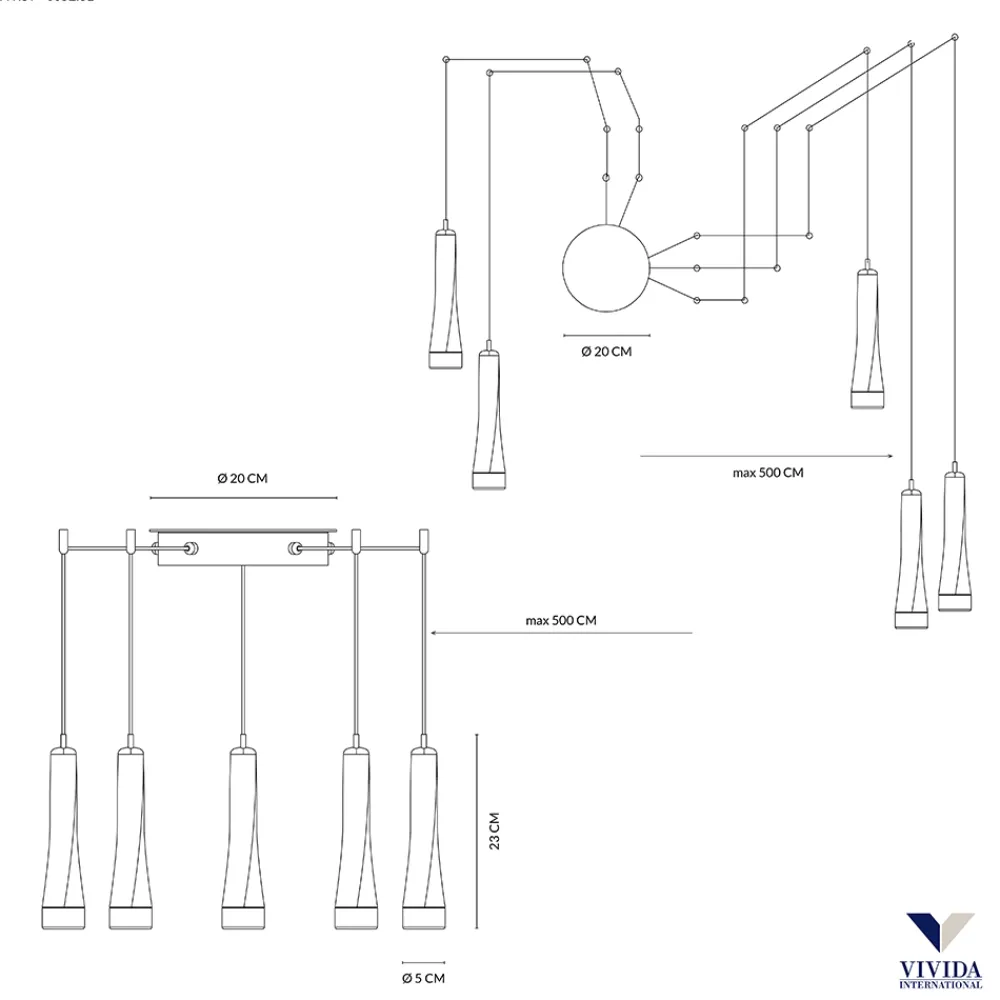 Lampadari Moderni-Vivida International Lampadario design moderno bianco vivida twist led 18w 3000k