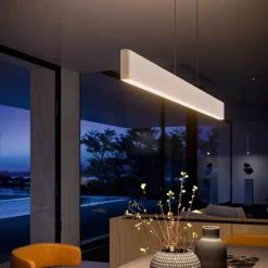 Lampadari Moderni-Linea Light Lampadario design moderno bianco led 3000k satori 114cm