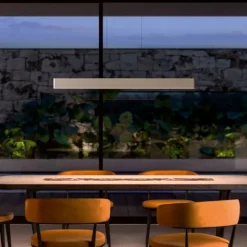 Lampadari Moderni-Linea Light Lampadario design moderno bianco led 3000k satori 114cm