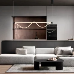Lampadari Moderni-Selezionato da Mazzolaluce Lampadario design moderno corda led 38w 3000k per tavolo soggiorno