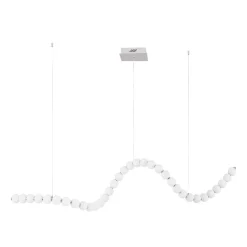 Lampadari Moderni-Selezionato da Mazzolaluce Lampadario design moderno cromo bocce vetro bianco opaco led 3000k dimmerabile