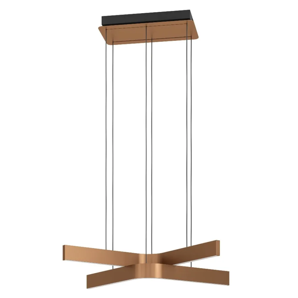Lampadari Moderni-Eglo Lampadario design moderno folcino-z bronzo led rgb 2700k a 6500k controllo remoto app