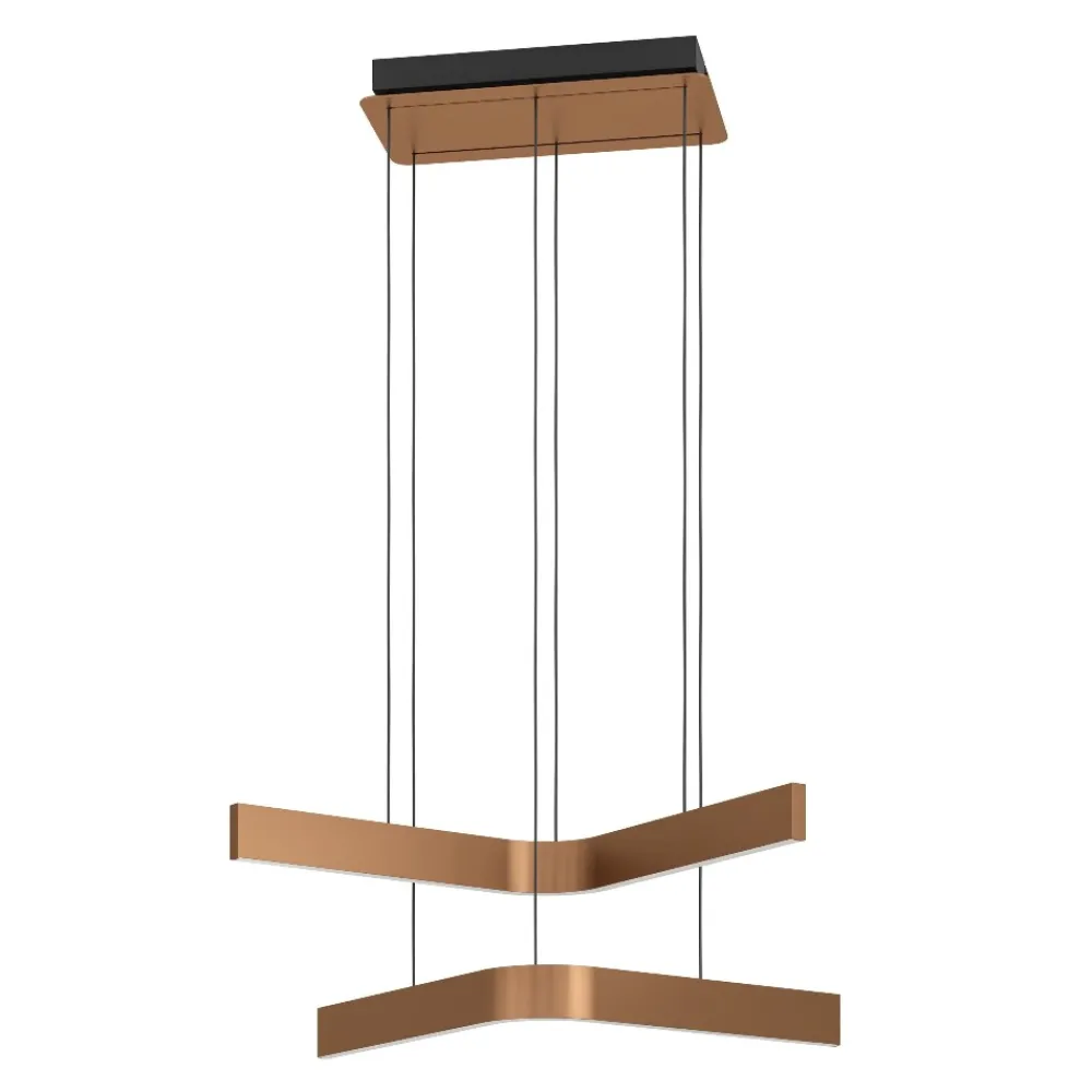 Lampadari Moderni-Eglo Lampadario design moderno folcino-z bronzo led rgb 2700k a 6500k controllo remoto app