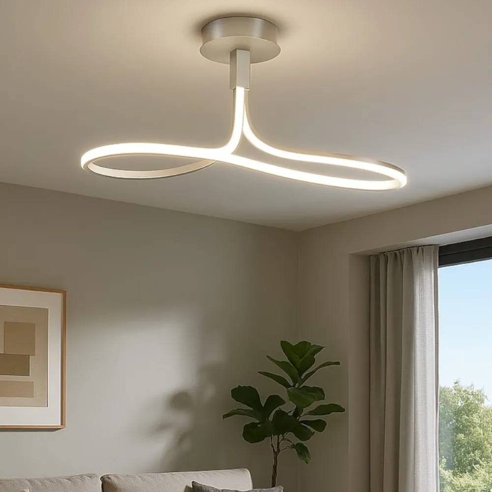 Lampadari Moderni-Selezionato da Mazzolaluce Lampadario design moderno grigio led 40w 3000k per soggiorno