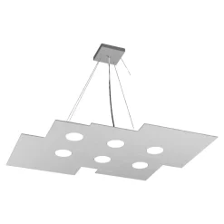 Lampadari Moderni-Top Light Lampadario design moderno grigio squadrato per soggiorno