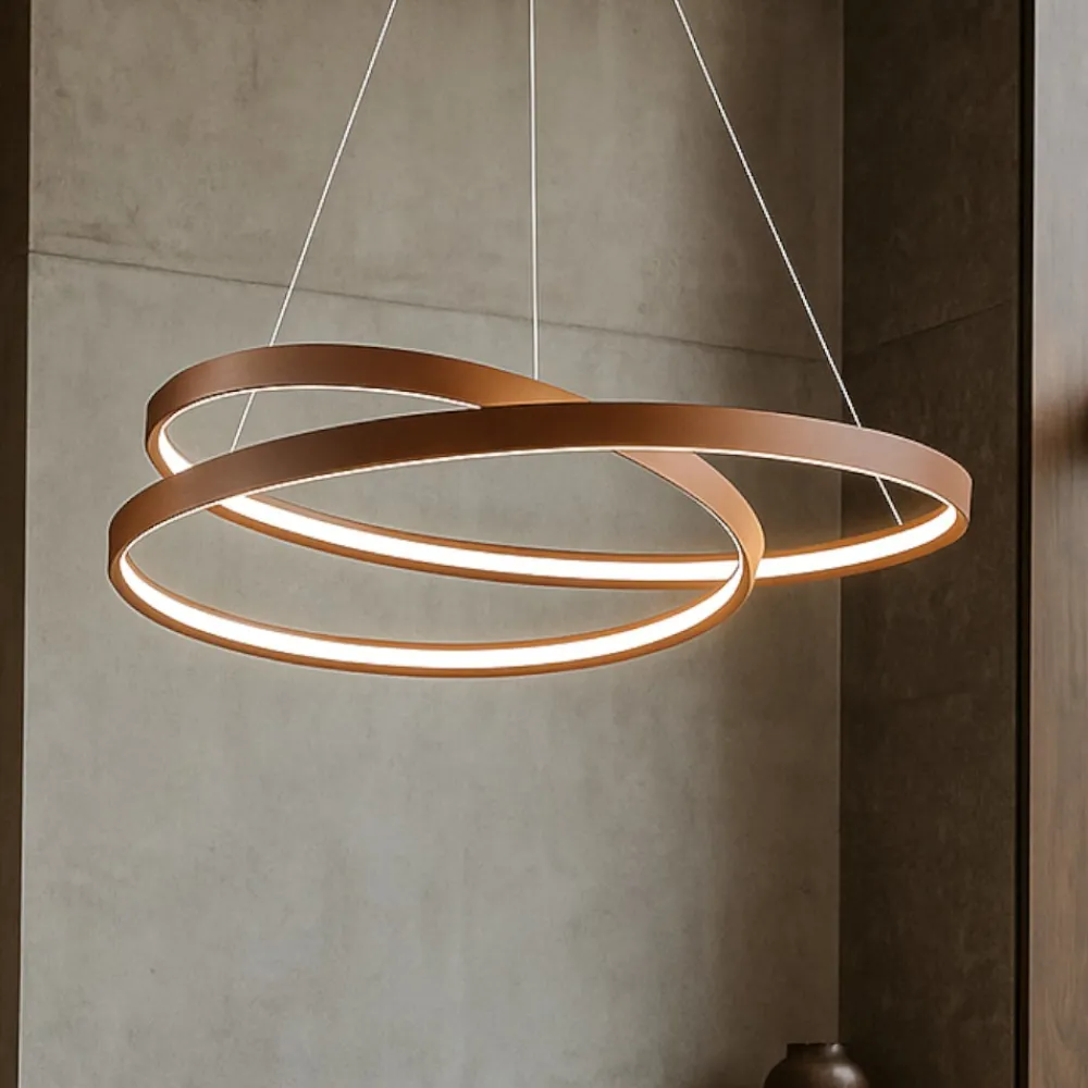 Lampadari Moderni-Perenz Illuminazione Lampadario design moderno led 70w cct ritmo cannella perenz