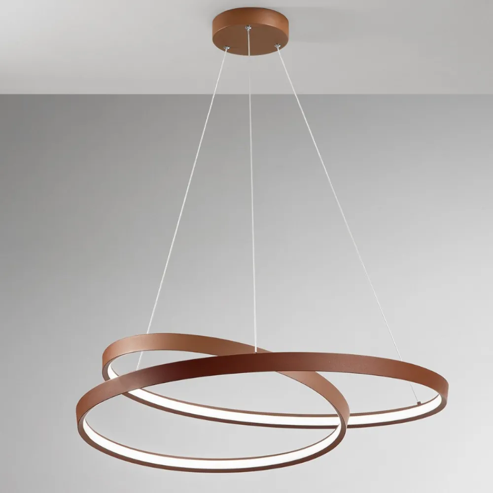 Lampadari Moderni-Perenz Illuminazione Lampadario design moderno led 70w cct ritmo cannella perenz