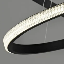 Lampadari Moderni-Selezionato da Mazzolaluce Lampadario design moderno led cerchi nero
