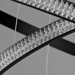 Lampadari Moderni-Selezionato da Mazzolaluce Lampadario design moderno led cerchi nero