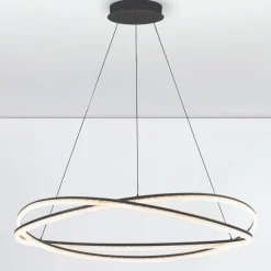 Lampadari Moderni-Selezionato da Mazzolaluce Lampadario design moderno led 68w 3000k nero dimmerabile con telecomando