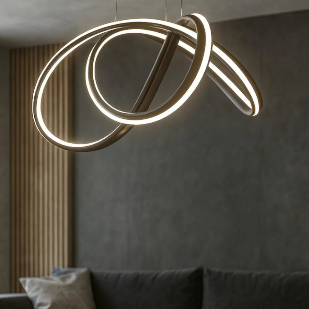 Lampadari Moderni-Selezionato da Mazzolaluce Lampadario design moderno led 60w 3000k dimmerabile mero