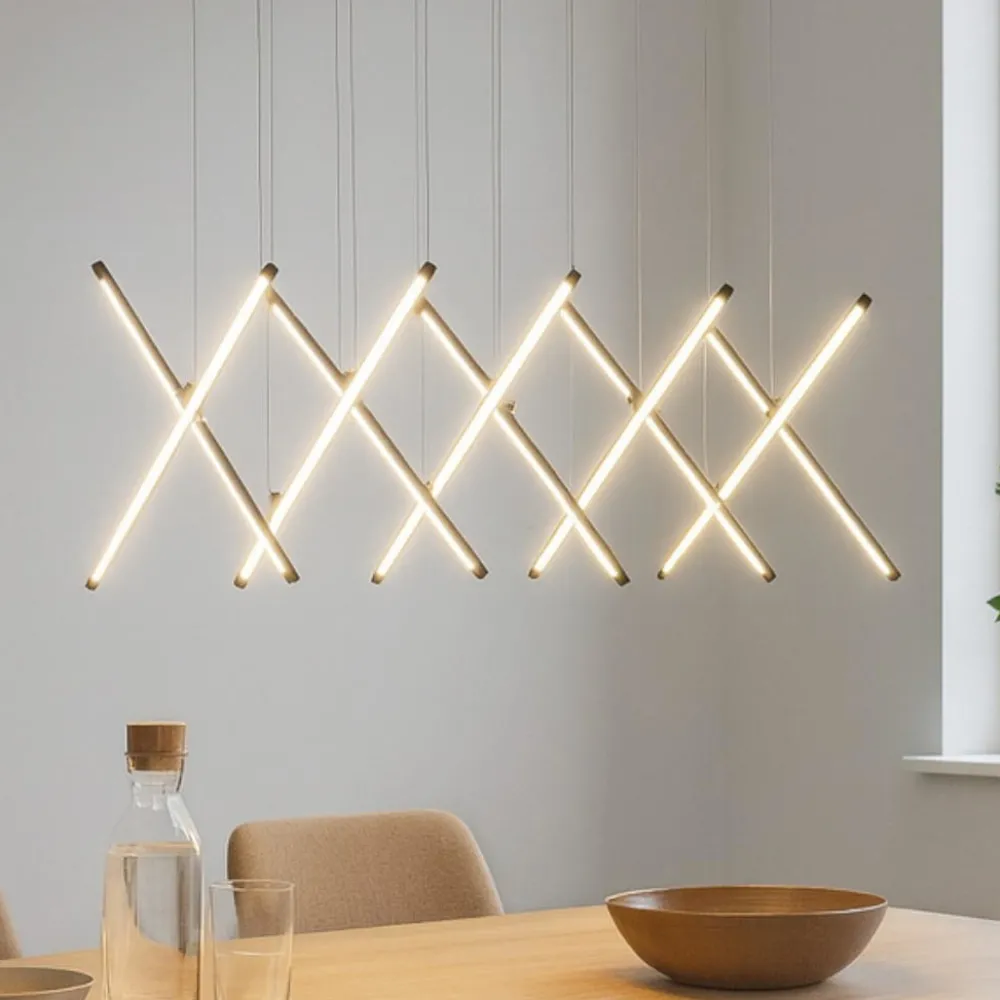 Lampadari Moderni-Selezionato da Mazzolaluce Lampadario design moderno minimalista nero led 60w 3000k