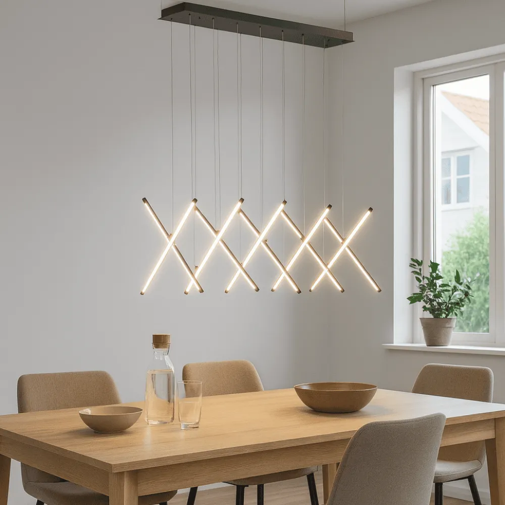 Lampadari Moderni-Selezionato da Mazzolaluce Lampadario design moderno minimalista nero led 60w 3000k