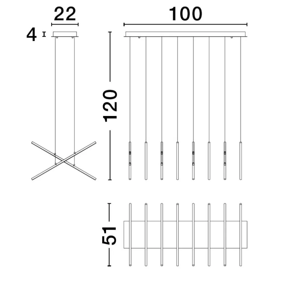 Lampadari Moderni-Selezionato da Mazzolaluce Lampadario design moderno minimalista nero led 60w 3000k