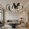 Lampadari Moderni-Selezionato da Mazzolaluce Lampadario design moderno nero led 38w 3000k dimmerabile per salotto