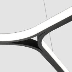 Lampadari Moderni-Selezionato da Mazzolaluce Lampadario design moderno nero led 45w 3000k per soggiorno