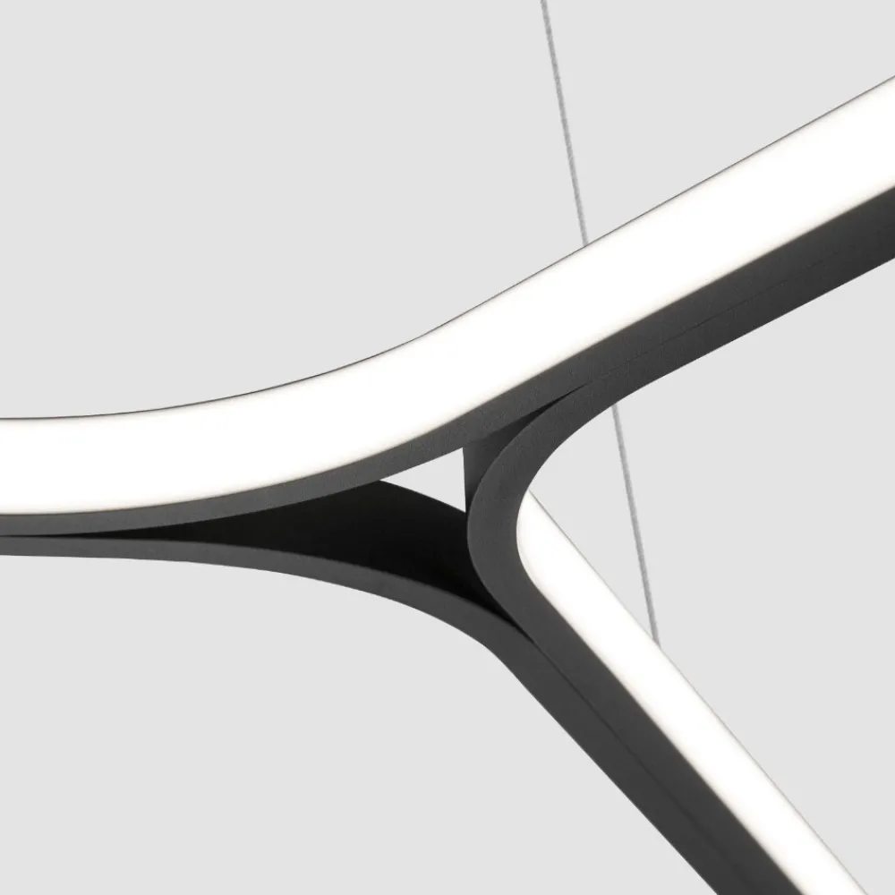 Lampadari Moderni-Selezionato da Mazzolaluce Lampadario design moderno nero led 45w 3000k per soggiorno