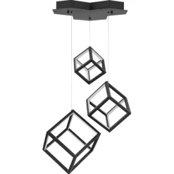 Lampadari Moderni-Selezionato da Mazzolaluce Lampadario design moderno nero cubi luminosi per soggiorno