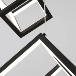 Lampadari Moderni-Selezionato da Mazzolaluce Lampadario design moderno nero cubi luminosi per soggiorno