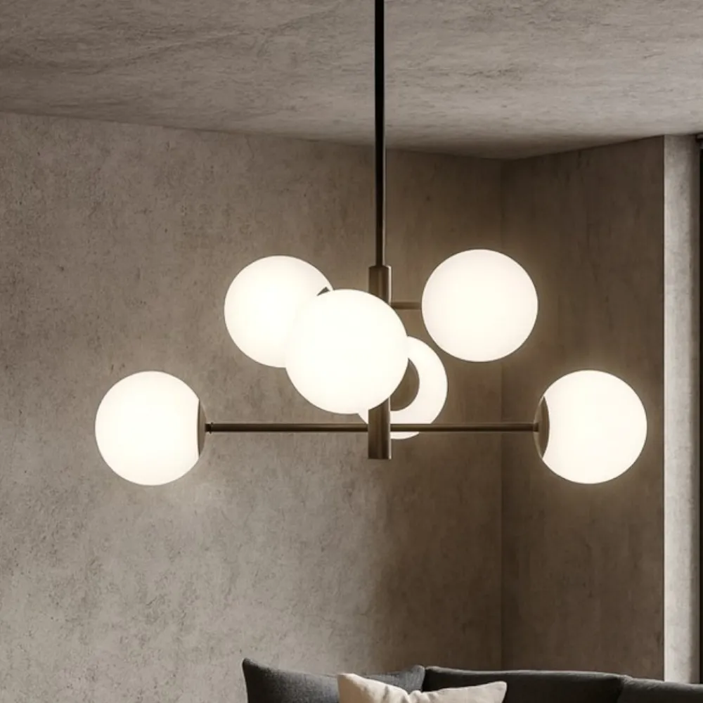 Lampadari Moderni-Selezionato da Mazzolaluce Lampadario design moderno nero per soggiorno