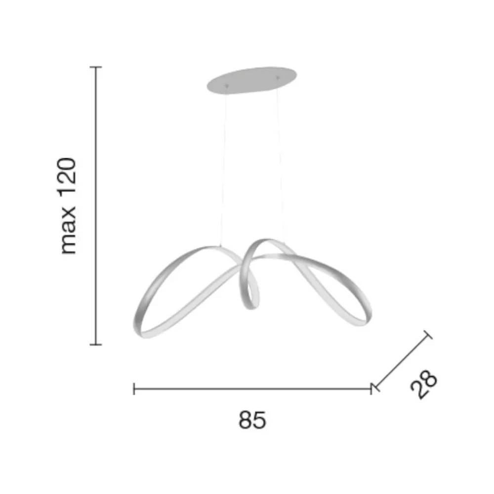Lampadari Moderni-Ondaluce Lampadario design moderno lumen 85 grigio