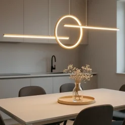 Lampadari Moderni-Selezionato da Mazzolaluce Lampadario design moderno oro led 3000k per soggiorno