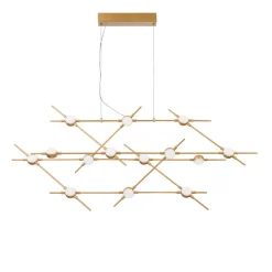 Lampadari Moderni-Selezionato da Mazzolaluce Lampadario design moderno oro led 39w 3000k dimmerabile