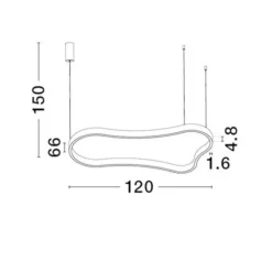 Lampadari Moderni-Selezionato da Mazzolaluce Lampadario design moderno per soggiorno bianco 120cm led 3000k dimmerabile