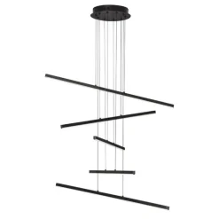 Lampadari Moderni-Selezionato da Mazzolaluce Lampadario design moderno per salotto led 3200k bacchette nero
