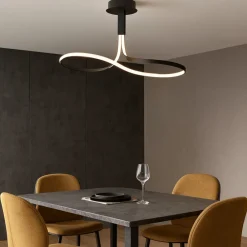 Lampadari Moderni-Selezionato da Mazzolaluce Lampadario design moderno per soggiorno led dimmerabile marrone