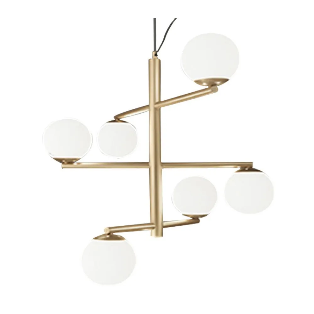Lampadari Moderni-Ondaluce Lampadario design moderno so gizah oro sfere bianche