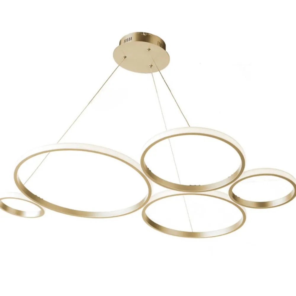 Lampadari Moderni-Ondaluce Lampadario design moderno so pois oro led 60w 4000k