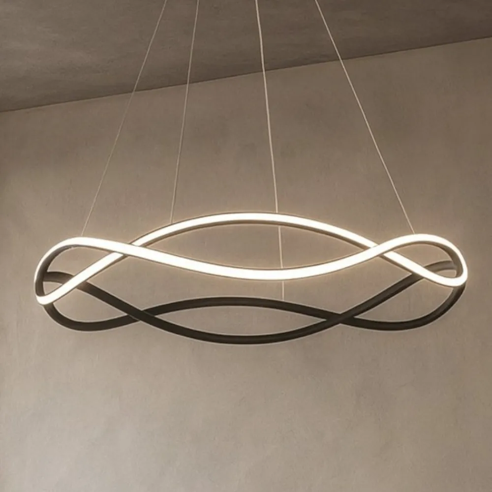 Lampadari Moderni-Selezionato da Mazzolaluce Lampadario design nero led dimmerabile per soggiorno moderno