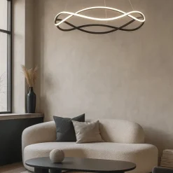 Lampadari Moderni-Selezionato da Mazzolaluce Lampadario design nero led dimmerabile per soggiorno moderno
